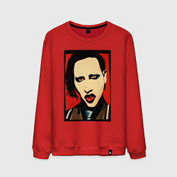 Свитшот хлопковый мужской Marilyn Manson face, цвет: красный