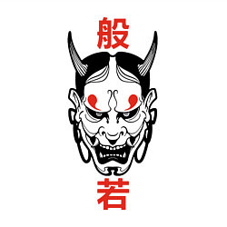 Свитшот хлопковый мужской Японский демон - Хання, цвет: белый — фото 2