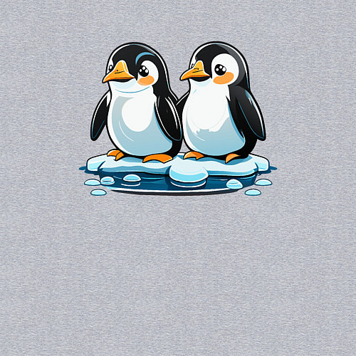 Мужской свитшот Два пингвина на льдине / Меланж – фото 3