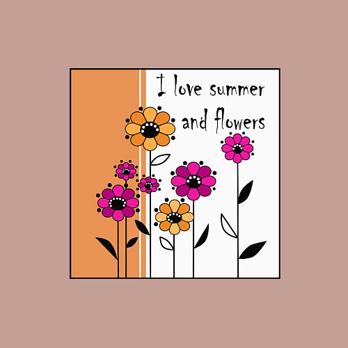 Мужской свитшот Люблю лето и цветы / Пыльно-розовый – фото 3