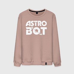 Свитшот хлопковый мужской Astro bot logo, цвет: пыльно-розовый