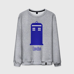 Свитшот хлопковый мужской Tardis - London, цвет: меланж