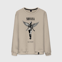 Свитшот хлопковый мужской In utero Nirvana, цвет: миндальный