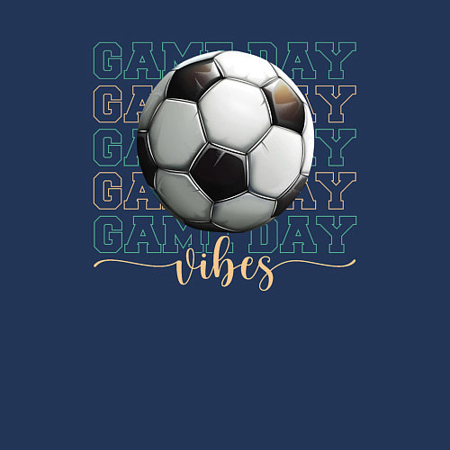 Мужской свитшот Игра с мячом - vibes / Тёмно-синий – фото 3