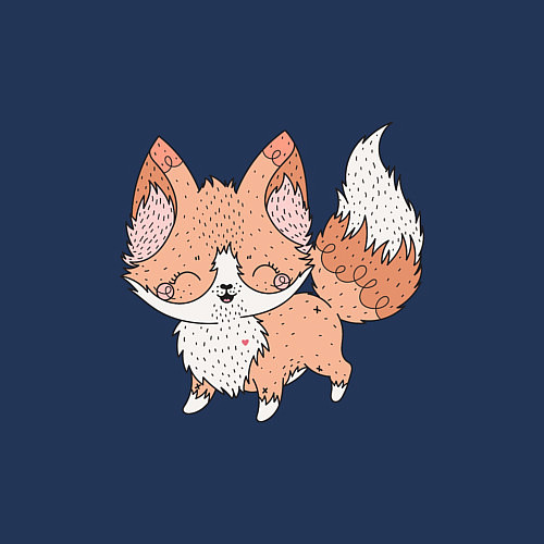 Мужской свитшот Лисичка Фокс / Тёмно-синий – фото 3