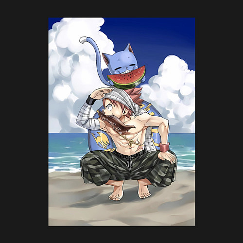 Мужской свитшот Хвост Феи Хэппи Нацу Драгнил / Черный – фото 3