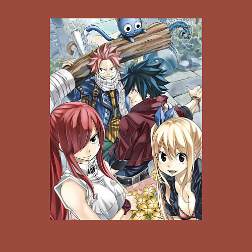 Мужской свитшот Хвост Феи Эрза Скарлет Грей Фуллбастер / Кирпичный – фото 3