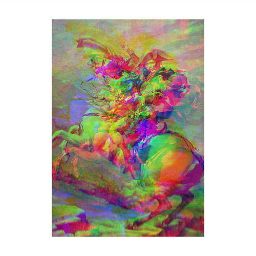 Мужской свитшот Бонапарт на перевале Сен-Бернар с глюками / Белый – фото 3