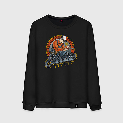 Мужской свитшот Electro addicted trust me / Черный – фото 1