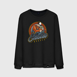 Свитшот хлопковый мужской Electro addicted trust me, цвет: черный