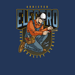 Свитшот хлопковый мужской Addicted electro high quality service, цвет: тёмно-синий — фото 2