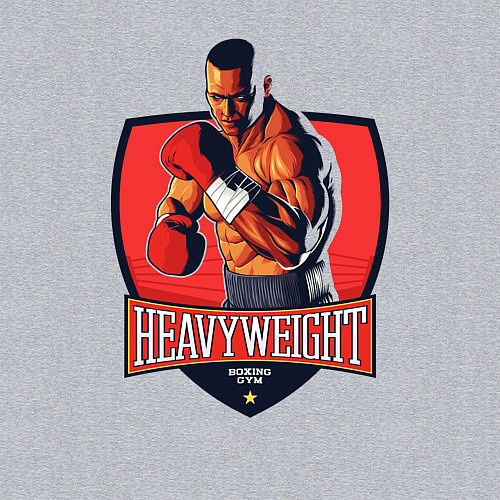 Мужской свитшот Heavyweight boxing gym / Меланж – фото 3