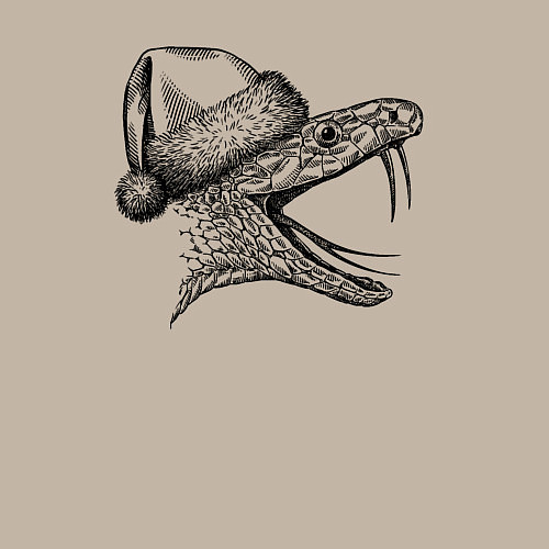 Мужской свитшот Профиль новогоднего змея / Миндальный – фото 3