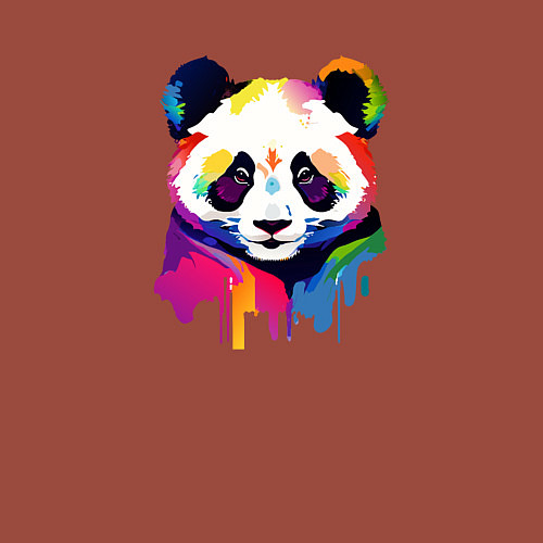 Мужской свитшот Яркий портрет панды / Кирпичный – фото 3