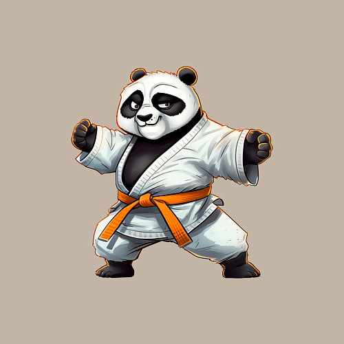 Мужской свитшот Кунгфу панда По каратист / Миндальный – фото 3