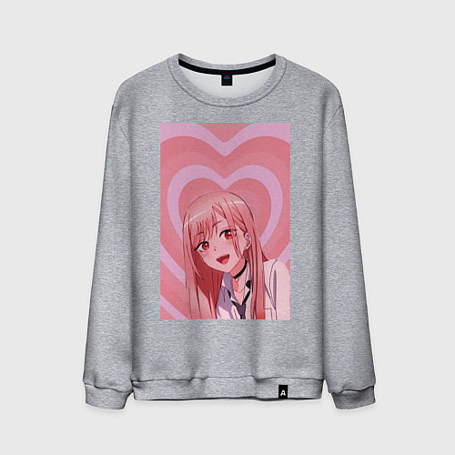 Мужской свитшот Марин Китагава: Сердца / Меланж – фото 1