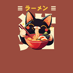 Свитшот хлопковый мужской Ramen and cat, цвет: кирпичный — фото 2