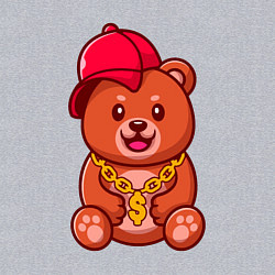 Свитшот хлопковый мужской Мишка рэпер, цвет: меланж — фото 2