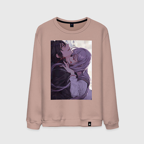 Мужской свитшот Последний Серафим Шиноа Хираги вампир / Пыльно-розовый – фото 1