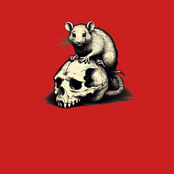 Свитшот хлопковый мужской Rat on skull, цвет: красный — фото 2