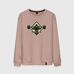 Свитшот хлопковый мужской Power club, цвет: пыльно-розовый