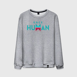 Свитшот хлопковый мужской Once human logo, цвет: меланж