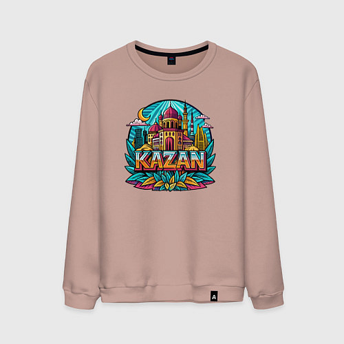 Мужской свитшот Город Казань / Пыльно-розовый – фото 1