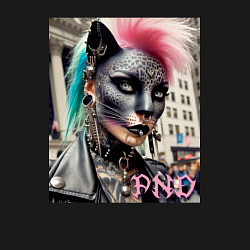 Свитшот хлопковый мужской Девушка кошка - панк не умер, цвет: черный — фото 2