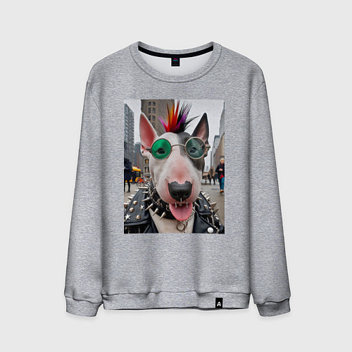 Мужской свитшот Bully punk musician - ai art fantasy / Меланж – фото 1