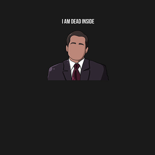 Мужской свитшот I am dead inside Michael Scott - the office / Черный – фото 3