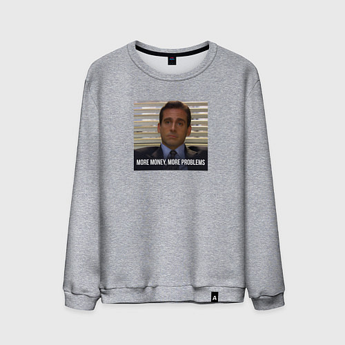 Мужской свитшот More money, more problems - the office / Меланж – фото 1