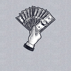 Свитшот хлопковый мужской Доллары в руке, цвет: меланж — фото 2