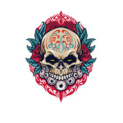 Свитшот хлопковый мужской Roses skull, цвет: белый — фото 2