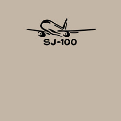 Свитшот хлопковый мужской Sukhoi Superjet 100 черный с надписью, цвет: миндальный — фото 2