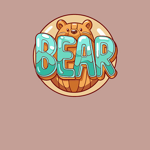 Мужской свитшот Медведь и надпись / Пыльно-розовый – фото 3