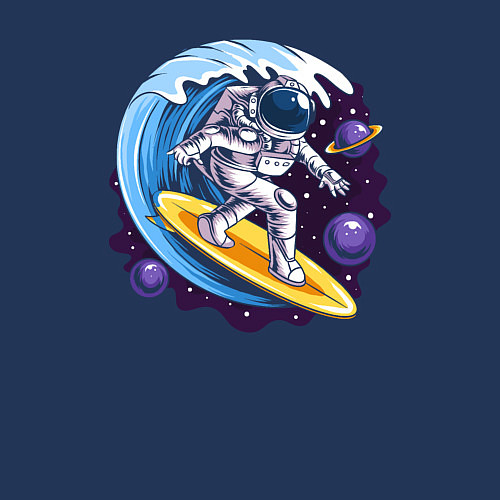 Мужской свитшот Space surfing / Тёмно-синий – фото 3