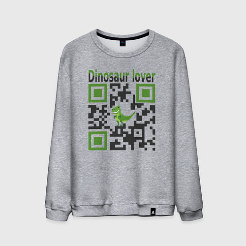 Мужской свитшот Кьюар-код динозавр / Меланж – фото 1