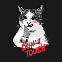 Свитшот хлопковый мужской Суровый кот с ножом, цвет: черный — фото 2