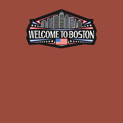 Мужской свитшот Добро пожаловать в Бостон / Кирпичный – фото 3
