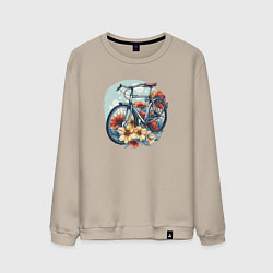 Мужской свитшот Велосипед в цветах