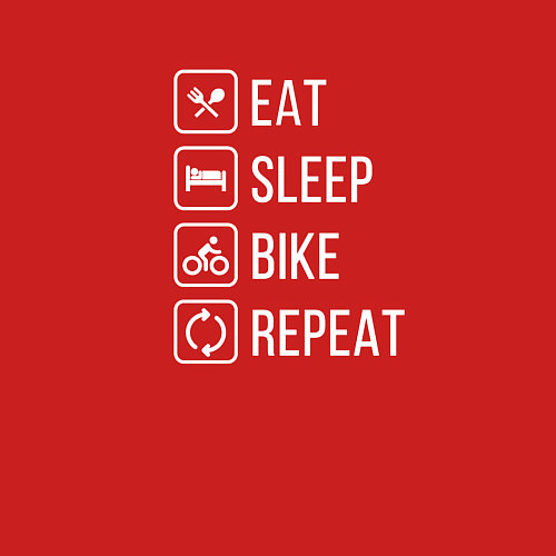 Мужской свитшот Eat sleep bike repeat / Красный – фото 3