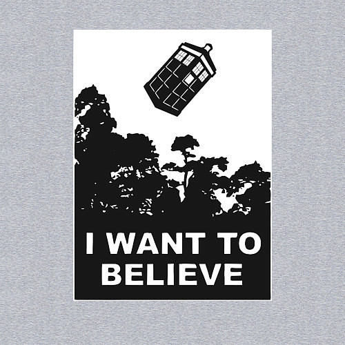 Мужской свитшот Тардис - я хочу верить / Меланж – фото 3