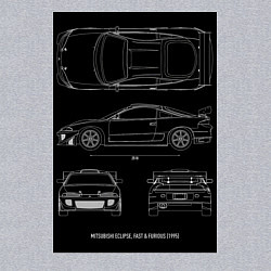 Свитшот хлопковый мужской Mitsubishi Eclipse, цвет: меланж — фото 2