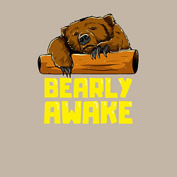 Свитшот хлопковый мужской Bearly awake, цвет: миндальный — фото 2