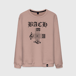 Мужской свитшот B-A-C-H - Иоганн Себастьян Бах чёрный