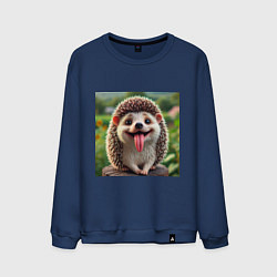 Мужской свитшот Милый ежик с высунутым языком