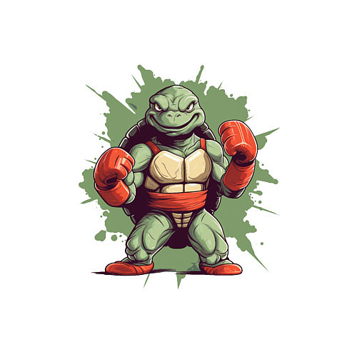 Мужской свитшот Черепаха в боксерских перчатках / Белый – фото 3