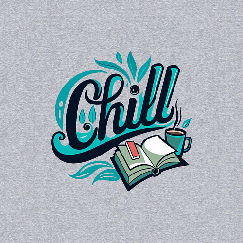 Мужской свитшот Отдых и книги / Меланж – фото 3