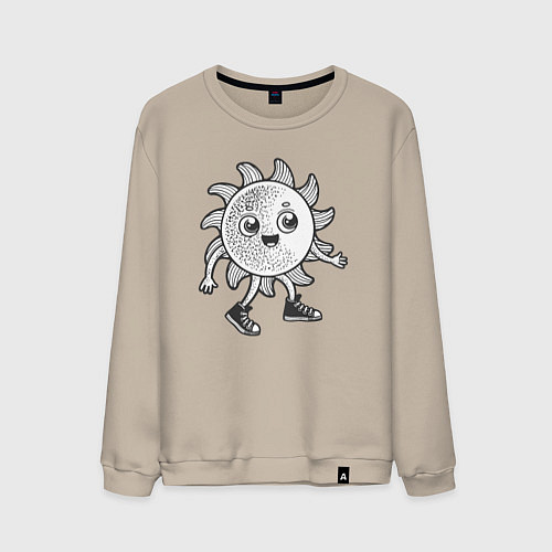 Мужской свитшот Солнечный человечек / Миндальный – фото 1