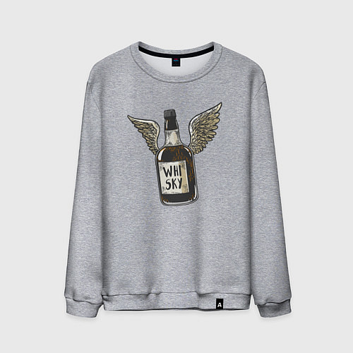 Мужской свитшот Крылатый виски / Меланж – фото 1